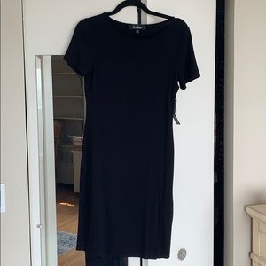 NWT Lulus black mini dress with slit